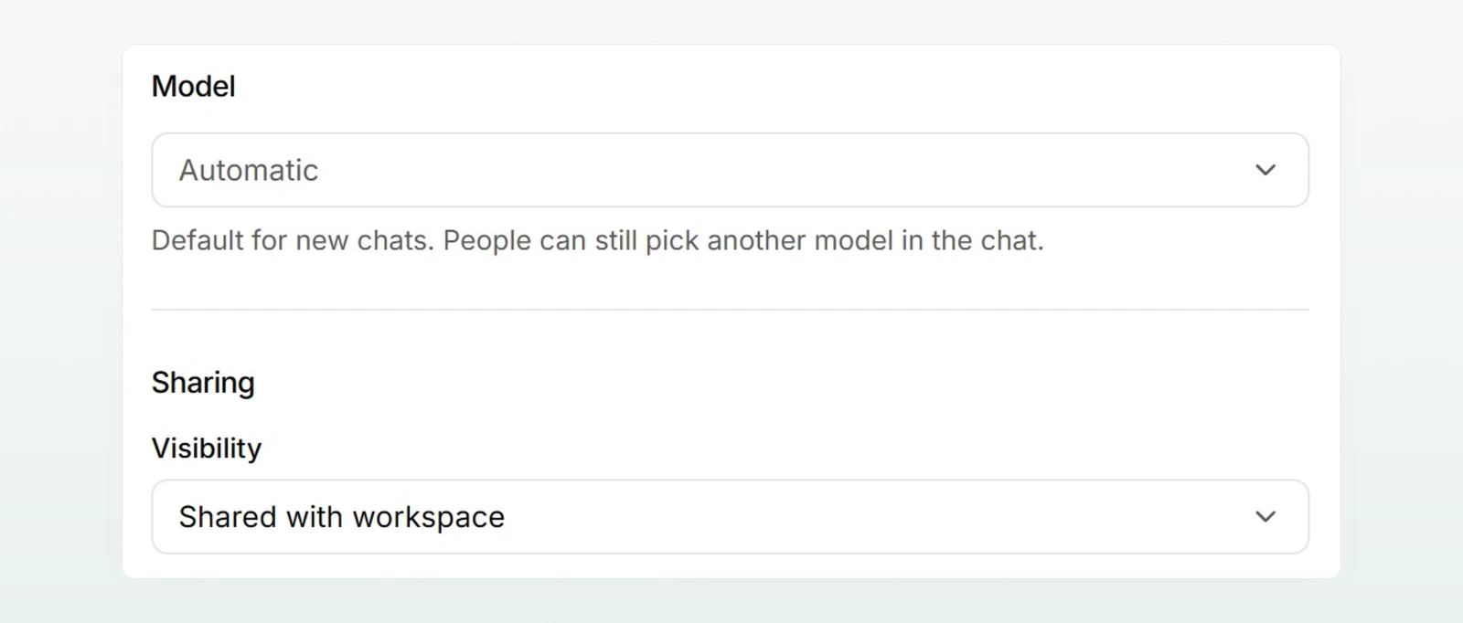 The Quote Assistant “Sharing” section with “Visibility” set to “Shared with workspace”.